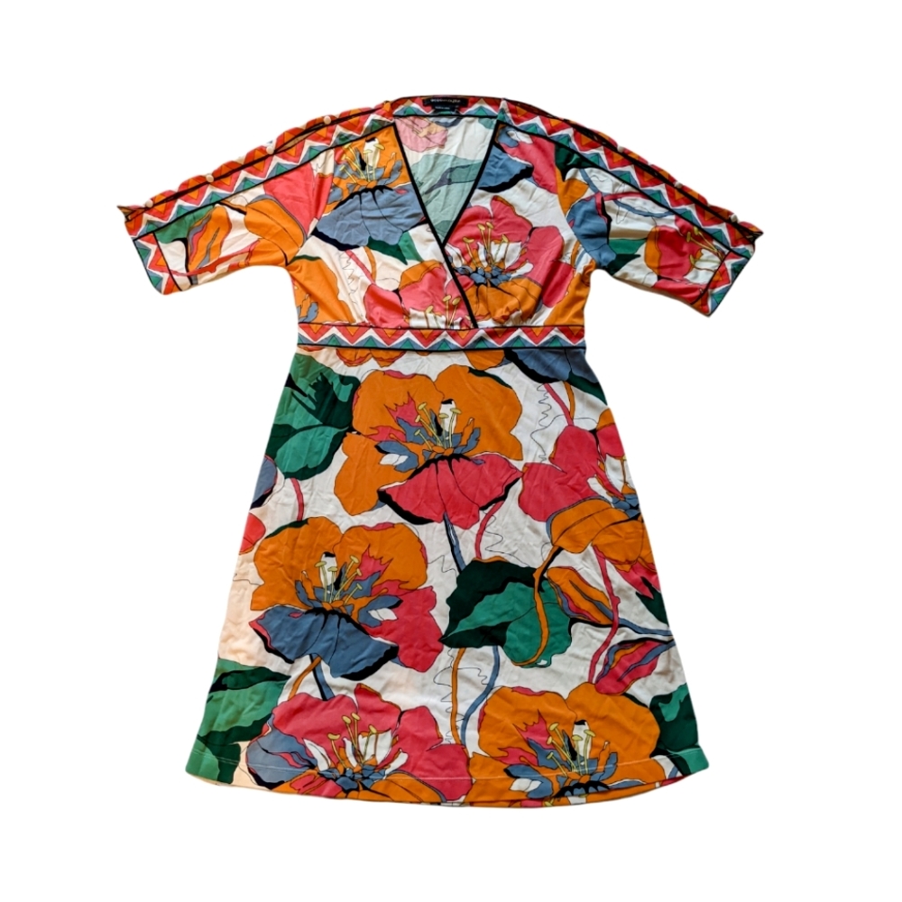 BCBGMaxAzria Floral Dress Size M Pink Orange